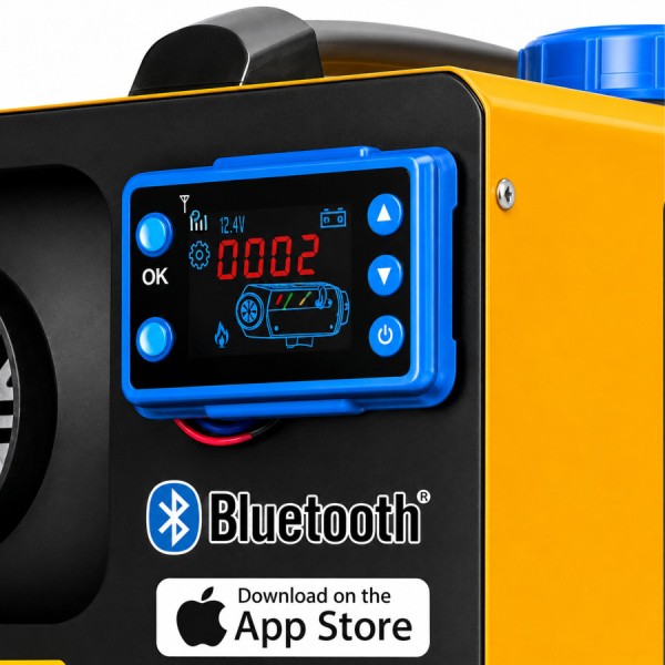 Incalzitor portabil 8 kw rezervor 5L 12-24V 8KW rulota camper garaj casa, diesel Telecomanda,programare din telefon Bluetooth și Aplicație Android IOS