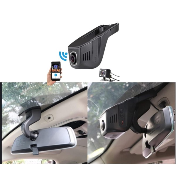 Camera Auto DVR BMW SERIA 1 E88 2007-2013  cu montaj la oglinda retrovizoare  WiFi Full HD 1080P, Supraveghere Parcare 24H, Novatek 96672, G-Sensor,