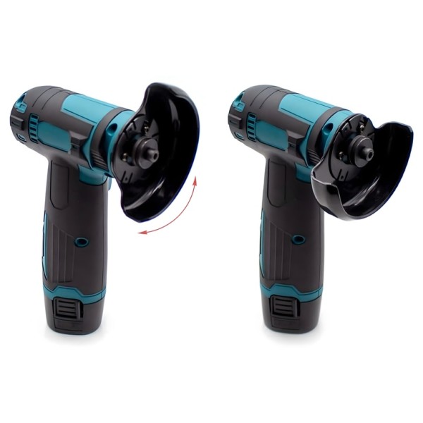 Mini Polizor Unghiular cu Acumulator 12V, Motor Fără Perii, Disc 76 mm, 19.500 RPM, 2 Discuri Incluse