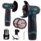 Mini Polizor Unghiular cu Acumulator 12V, Motor Fără Perii, Disc 76 mm, 19.500 RPM, 2 Discuri Incluse