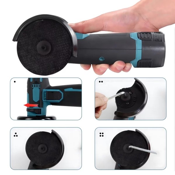 Mini Polizor Unghiular cu Acumulator 12V, Motor Fără Perii, Disc 76 mm, 19.500 RPM, 2 Discuri Incluse