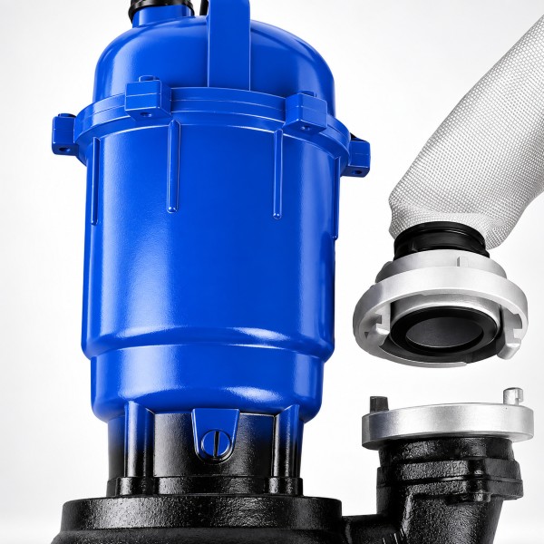 Pompa Submersibila Apa Murdara și Fosa Septică 750W cu Tocator, Debit 15.960 L/h, Corp Fontă, Furtun Refulare 30m, Racord 2” – Set Complet