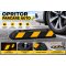 Separator parcare Opritor Parcare Auto 55x15x10 cm, Negru cu Elemente Reflectorizante Galbene, Limitator Roata pentru Garaj și Parcare