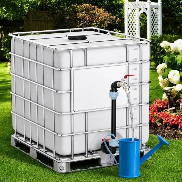 Kit racordare rezervor IBC 1000L  Robinet Adaptor pentru Rezervor IBC 3/4 X1 LUNGIME 25 CM ,15 m banda PTFE ALIAJ ZINC NGRU /ALBASTRU