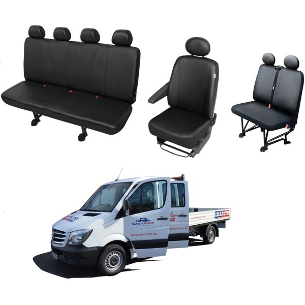 Huse Scaune Dedicate Din Piele Pentru Mercedes Sprinter 2015-2019 Cabina Dubla 7 Locuri ,Doka