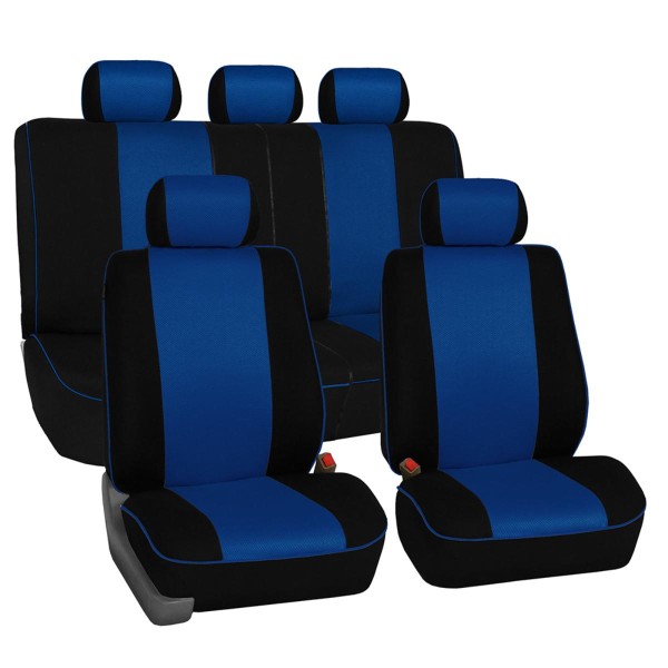 Huse Scaune Dedicate Dacia Logan 2008 Premium (Rosu/Albastru/Gri)