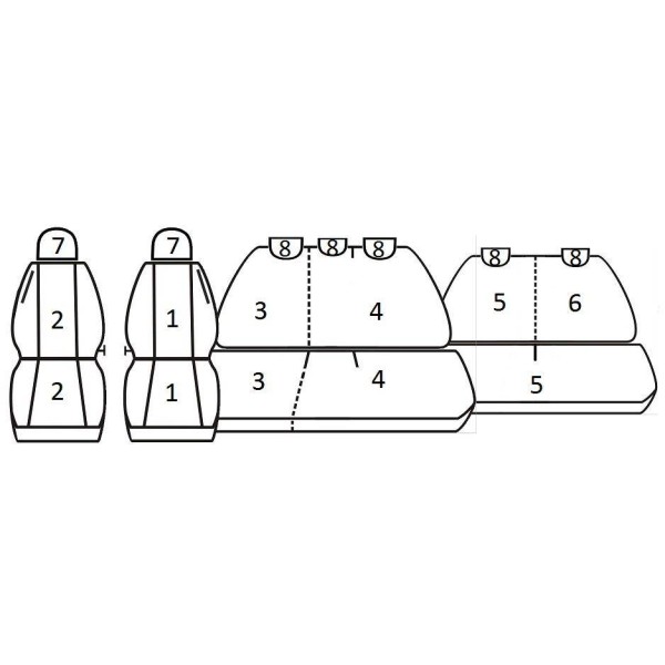 Set Huse Scaune Dacia Jogger 2022-2023 7 locuri premium plus