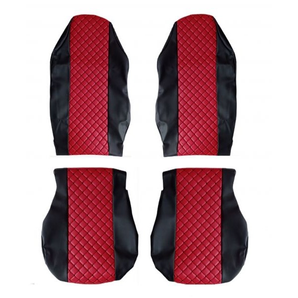 Huse Scaune piele MAN L2000 piele romb culoare Rosu, Editie Speciala