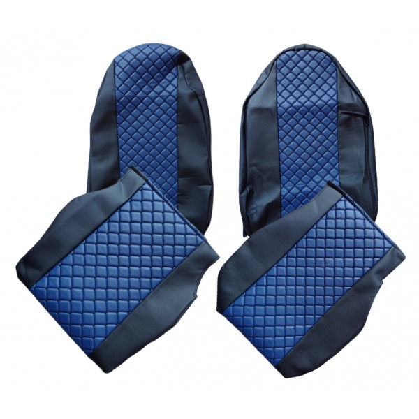 Huse Scaune piele MAN L2000 piele romb culoare Albastru, Editie Speciala