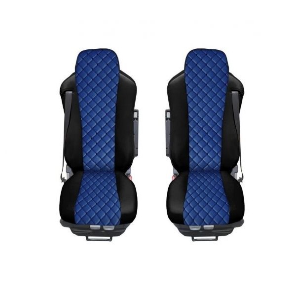 Huse Scaune piele MAN X-WAY  piele romb culoare Albastru, Editie Speciala