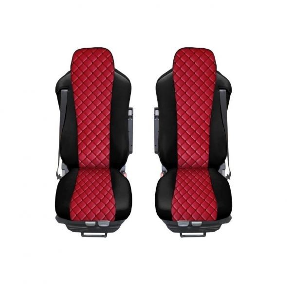 Huse Scaune piele MAN TGX piele romb culoare Rosu, Editie Speciala