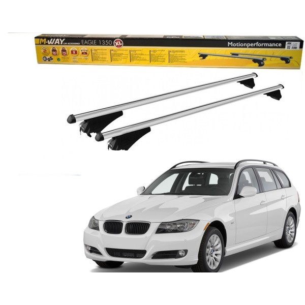 Bare portbagaj pentru Bmw E91 Seria 3 Touring (Break) 2005-2012 din aluminiu cu sistem antifurt si cheie