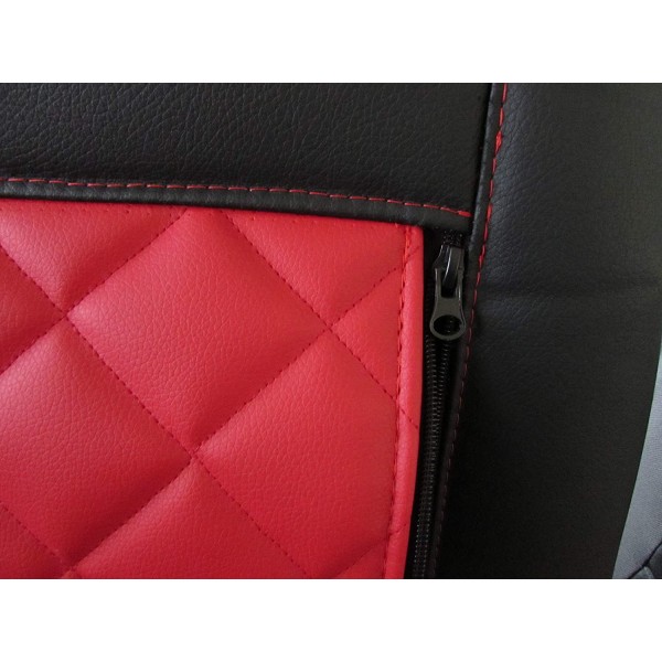 Huse Scaune Iveco Daily 2013 din piele romb cu masuta si cotiera sofer culoare Rosie Editie Speciala