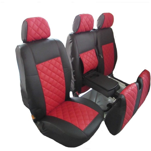 Huse Scaune Iveco Daily 2025-2026  din piele romb cu masuta si cotiera sofer culoare Rosie Editie Speciala